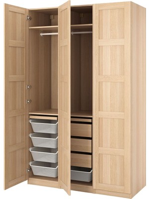 Hobiurun PAX gardırop, ağartılmış meşe görünümlü, 150x60x236 cm