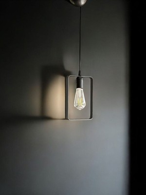 Feyza Design Modern Siyah Metal Sarkıt Avize, Rustik ve Endüstriyel Tarzda Şık Tasarım