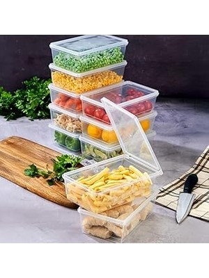 Tuncel Store Deconox 10 Adet Kendinden Kapaklı Ince Derin Dondurucu ve Buzdolabı Saklama Kabı Setleri 1 Litre ve