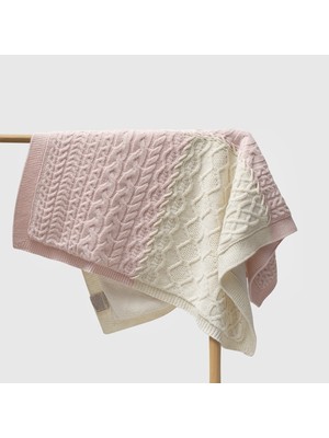 Nipperland 85*100 cm Laseli Pembe Krem Desenli Iç Yüzey Pamuklu Battaniye