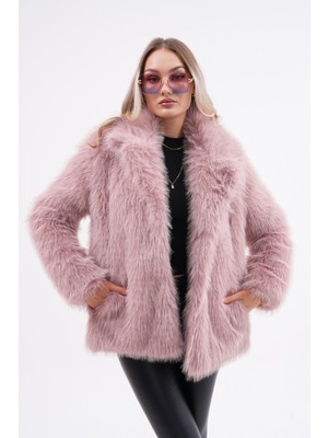 Navy Yakalı Kürk Ceket