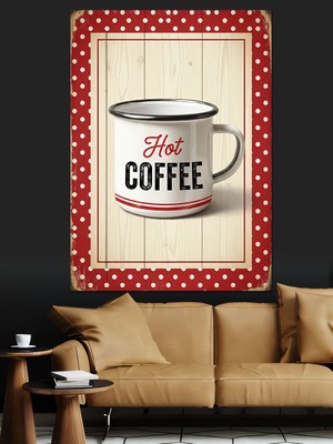Karizma Tablo Kahve Afişi Retro Reklam Dekoratif Kanvas - Mdf Ahşap Tablo