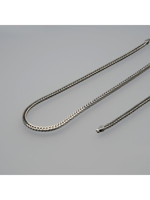 Silvalli 4n Kare Traşlı Tilki Kuyruğu Gümüş Zincir