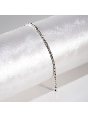 Silvalli 50 Mikron Oksitli Yuvarlak Kral Gümüş Bileklik