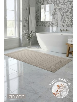 Anılsan Aflora Vizon Ayak Havlusu - 60x130Cm, 690Gr, %100 Pamuk, Spa Ve Otel Banyo Paspası, Günlük Kullanıma Uygun