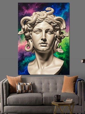 Karizma Tablo Antik Yunan Heykeli Portresi Dekoratif Kanvas - Mdf Ahşap Tablo