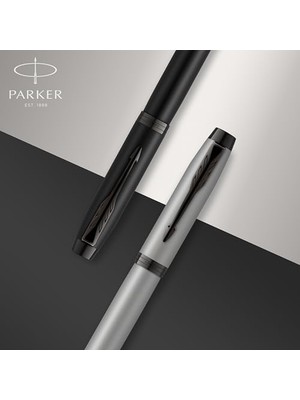 Storemax Im Doldurucu | Krom Süslemeli Paslanmaz Çelik | Orta Uçlu ve Mavi Mürekkepli Dolma Kalem | Hediye Kutusu