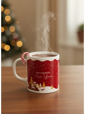 Elista Yılbaşı Dekor Seramik Kupa 260 ml