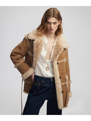 İpekyol Suni kürklü kuşaklı mont IW6250012318021