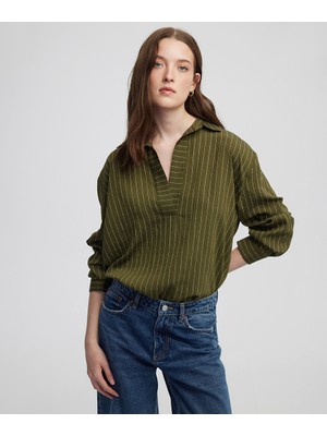 İpekyol Çizgi Desen Bluz IW6250006184022