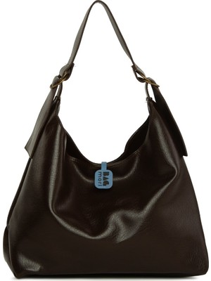 Bagmori Kahverengi Yumuşak Dokulu Oval Kemer Detaylı Çanta