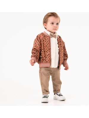 Cocosiss Leopar Erkek Çocuk Yağmurluk 3'lü Takım İlkbahar Sonbahar Kış İçin Tasarlandı
