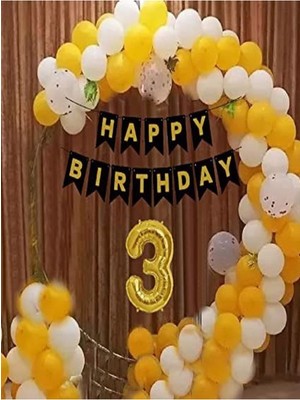 Düvenci Ticaret Doğum Günü Dekorasyonu Sarı Beyaz