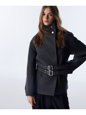 Twist ÇİFT KEMERLİ YÜNLÜ KABAN TW6250008112005