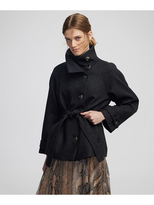 İpekyol Yün içerikli yüksek yaka kaban IW6250008108036