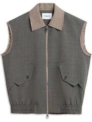 Twist ELASTİK BEL EKOSE DESEN YELEK TW6250005195005