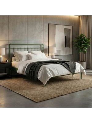 Unimet Odin-S Metal Karyola - Yeşil - Konik Geçme - Konfor Destekli Latalı - 140x190/140x200/160x200/180x200