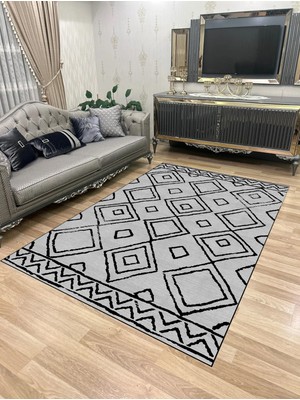 Home Yıkanabilir Kaymaz Taban Halı Mutfak Dekor Yolluk Koridor Halısı Salon Halısı 1360AÇIKGRISYH