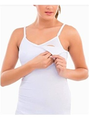 İmer Kadın Krem Emzirme Atlet İMER 1268 Rahat Kesim ve Doğal Materyal ile Konfor Sunar