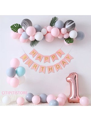 Düvenci Ticaret Çıtıpıtıstore Lüks 1 Yaş Doğum Günü Balon Set