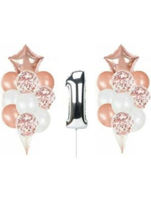 Düvenci Ticaret 1 Yaş Rose Gold Balon Seti