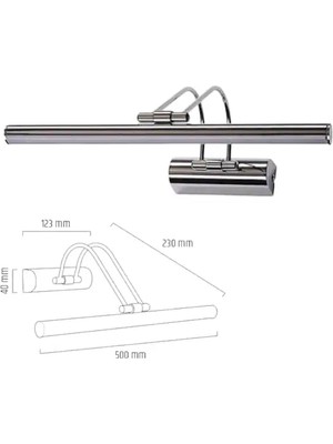 9W 50CM Krom Flüt Aplik Gün Işığı