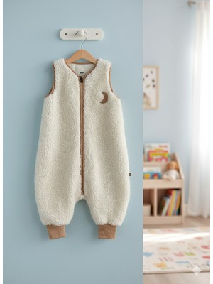 Kuarks Kışlık Kolsuz Çocuk Uyku Tulumu Peluş Tulum %100 Pamuk Astarlı Bebek Uyku Tulumu Unisex