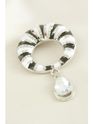 Marsilyan Simit Mineli Taşlı Broş