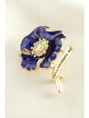 CT Stones Çiçek Mineli Taşlı Broş