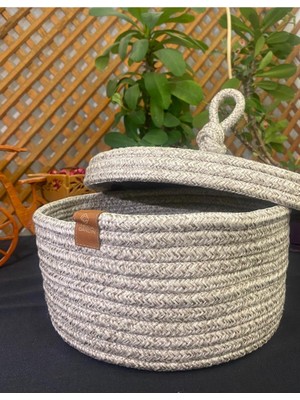 Flz Life Jüt Hasır El Dokuma Çok Amaçlı Sepet Makyaj Banyo ve Mutfak Organizeri