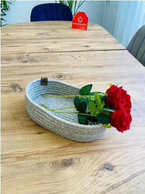 Flz Life Hasır, Jüt, Sepet, Dolap İçi, Çocuk Odası, Düzenleyici, Saklama Sepeti, Ekmek Sepeti,30X20X10