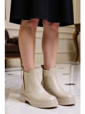 Benerly Kadın Sivri Burun Düz Topuklu Bot Poliüretan Fonksiyonel Dayanıklı Kaliteli Konforlu Şık