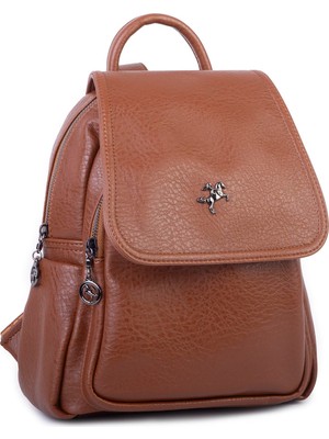 Nas Bag Kadın Kapaklı Sırt Çantası Taba Victoria