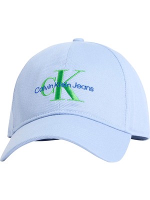 Calvin Klein Erkek Açık Mavi Calvin Klein Mono Logo Embro Cap Erkek Mavi Şapka