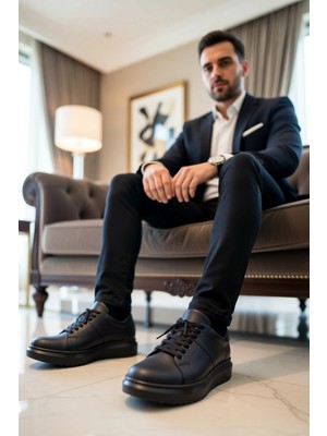 Benerly Erkek Bağcıklı Süet Detaylı Günlük Spor Ayakkabı Fonksiyonel Dayanıklı Kaliteli Konforlu Şık