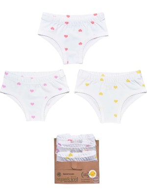 Organickid Hearts Kız Çocuk İç Çamaşır Set 3'lü