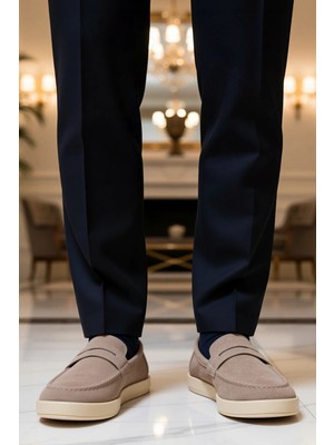 Benerly Erkek Bağcıksız Düz Taban Süet Loafer Ayakkabı Fonksiyonel Dayanıklı Kaliteli Konforlu Şık