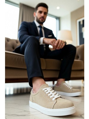 Benerly Erkek Bağcıklı Düşük Yaka Standart Kalıp Deri Sneaker Fonksiyonel Dayanıklı Kaliteli Rahat