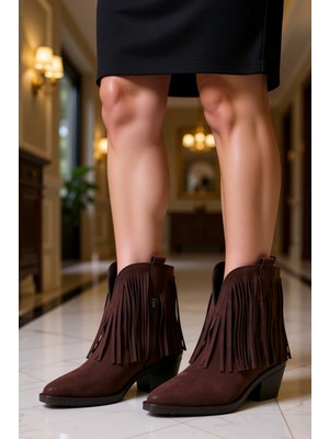 Benerly Kadın Sivri Burun Blok Topuklu Süet Bot Fonksiyonel Dayanıklı Kaliteli Konforlu Estetik Şık