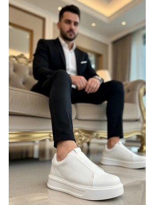 Benerly Erkek Günlük Sneaker Düşük Yaka Bağcıksız Kalın Taban Deri Süet Fonksiyonel Dayanıklı Spor