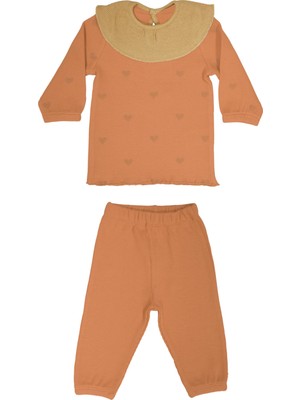 Organickid Charmed Kız Bebek Kiremit Pijama Takımı