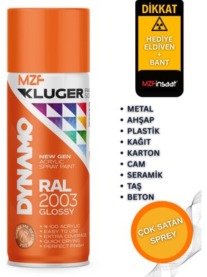 Mzf Kluger Sprey Boya Ral 2003 Parlak Turuncu