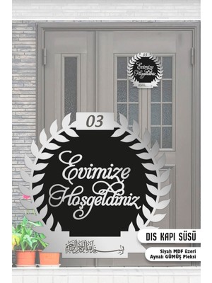 Evsay Dış Kapı Süsü Kapı Aksesuarı Gümüş 30 cm