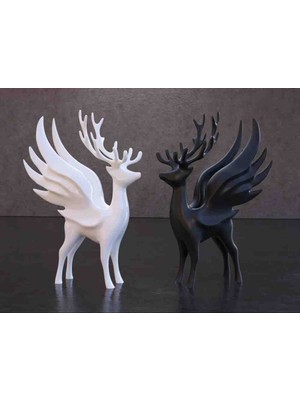 Özvia Dekoratif Süs Geyik Biblo 2 Adet