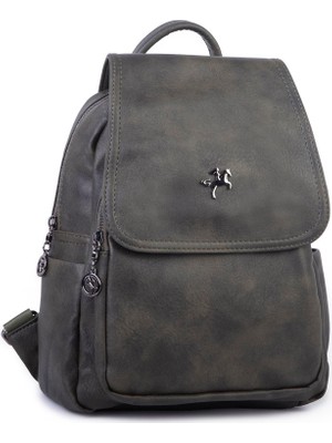 Nas Bag Kadın Kapaklı Sırt Çantası Yeşil  King