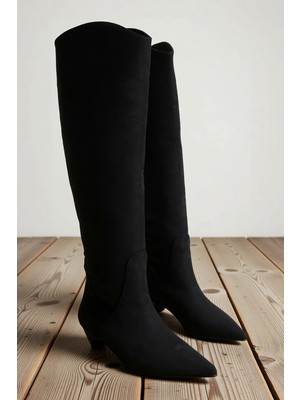 Benerly Kadın Sivri Burun Ince Topuklu Süet Çizme Fonksiyonel Dayanıklı Kaliteli Konforlu Estetik Şık