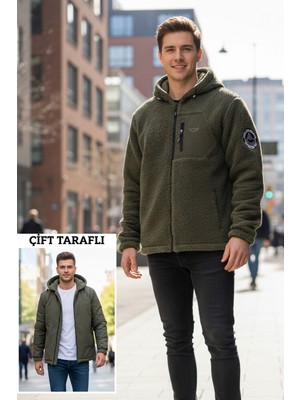 Remsa Erkek Çift Taraflı Peluş Mont Ceket 25725 Haki