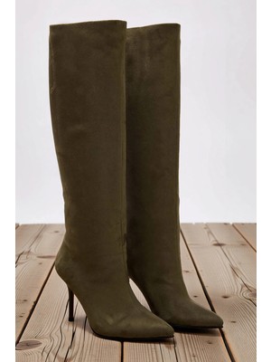 Benerly Kadın Sivri Burun Ince Topuklu Çizme Tekstil Fonksiyonel Dayanıklı Kaliteli Konforlu Şık