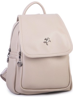 Nas Bag Kadın Kapaklı Sırt Çantası Kum Lopez