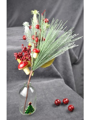 Qualitev 1 Adet 30 cm Yapay Yılbaşı Çiçeği Dekoratif Yılbaşı Çiçek New Year Christmas-